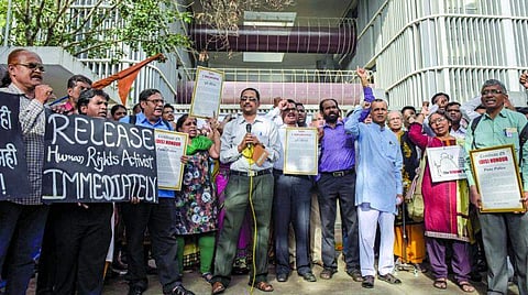 The activists were arrested under IPC Section 153 (A), which relates to promoting enmity between different groups on grounds of religion, race, place of birth, residence, language and committing acts