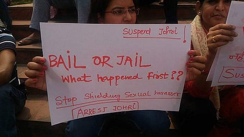 Students have staged various protests seeking Johri's arrest (pic: Facebook/ Apeksha Priyadarshini)