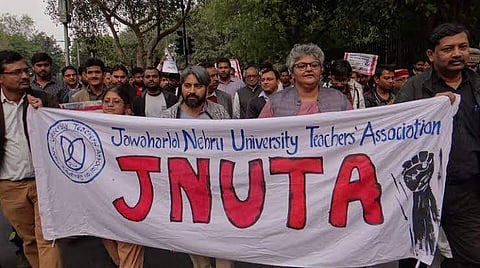 The Association had held a hunger strike in the university premises against the circular previously (pic: Facebook)