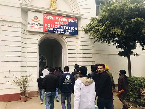 The researchers were arrested and taken to various police stations (Pic: Nikhil Gupta)