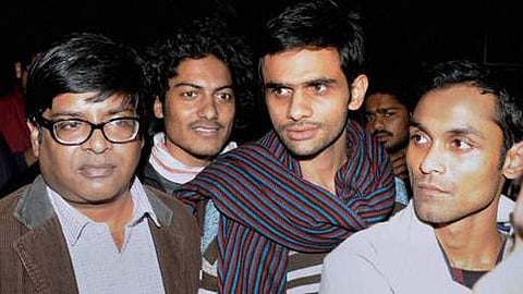 Umar Khalid and Anirban in 2016 (pic: PTI)