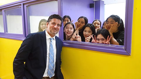 Dan Mackler, Director of NYFA along with the students at the college campus (Pic: Vivek Kangath)