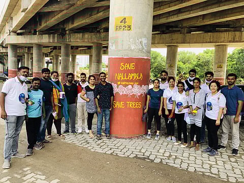 The Earthlings team with a flyover they repainted (Pic: Sriram)