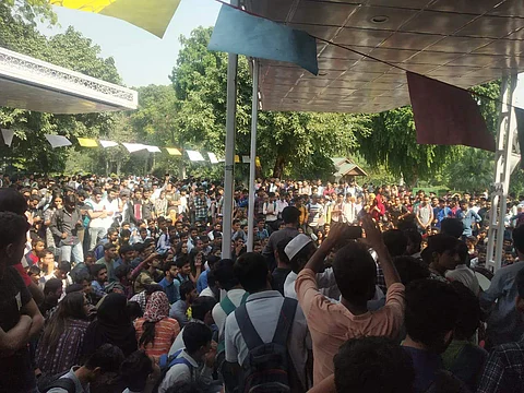 Double the number of students have gathered today in comparison to yesterday