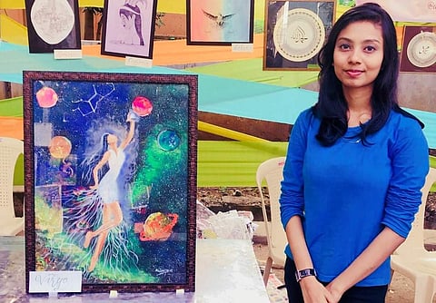Rithika at one of her art exhibitions| Pic: Rithika