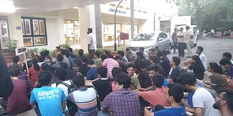 Students at a recent protest