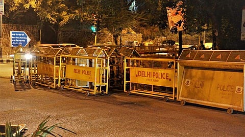 Police have put up barricades near the University