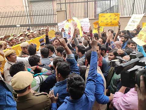 The ABVP students clash with the police last week (Pic: ABVP)