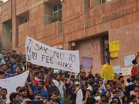 Students during the protest (pic: Social Media)
