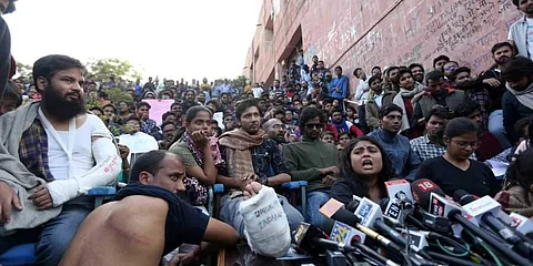 JNU protesters at a press conference