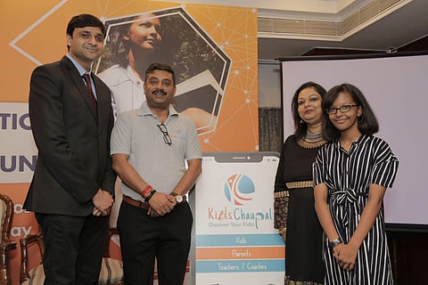 Co-founers of KidsChaupal along with their brand ambassador, Tisya Singh (Pic: KidsChaupal)