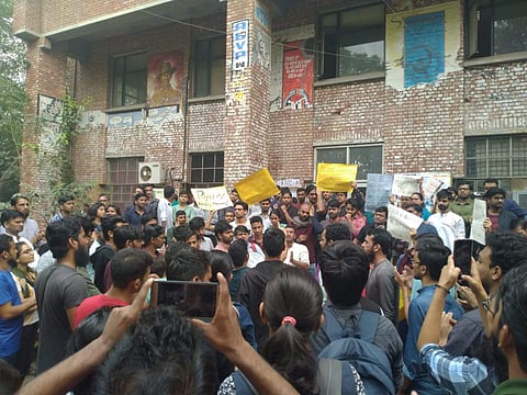 Students protest on campus (Pic: JNUSU)