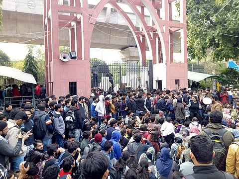Jamia Millia Islamia students protesting against CAA| Pic: AISA