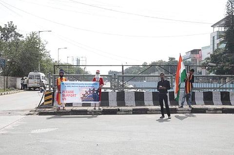 People dressed in different attires to oppose CAA (Pic: Syed Latheef)
