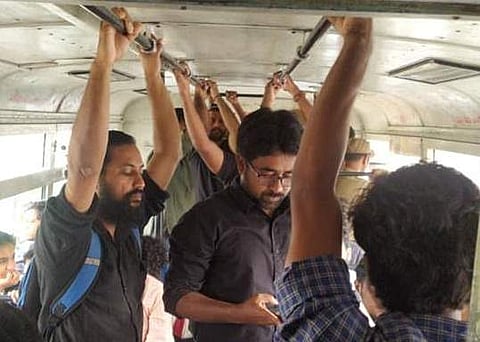 The students's bus was rerouted by police officers