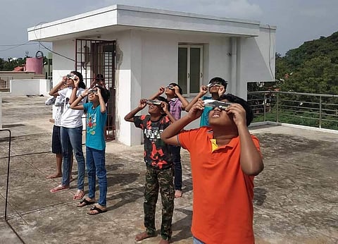 During a solar eclipse event conducted by Mango Education earlier (Pic: Mango Education)