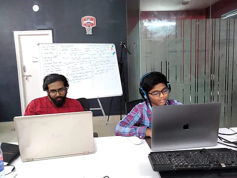 Siddharth Pilli with one of his colleagues| Pic: Siddharth