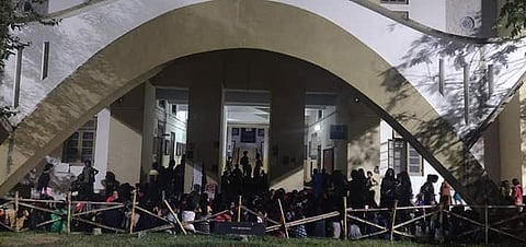 The protesters in the college campus (pic: Facebook)