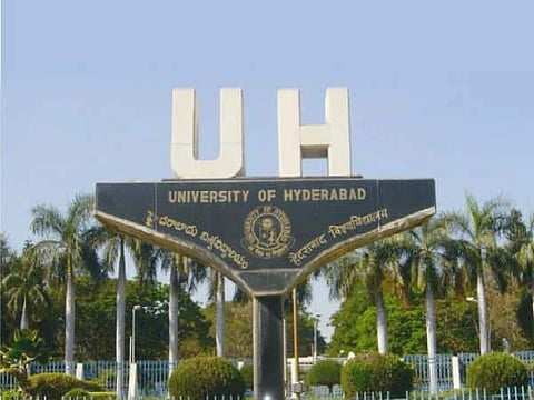 The poster states that it has come to the notice of the students that the Political Science entrance question paper 2018-2019 was leaked to right-wing students by Dr Veerababu