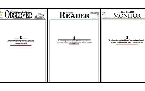 Front pages of major dailies