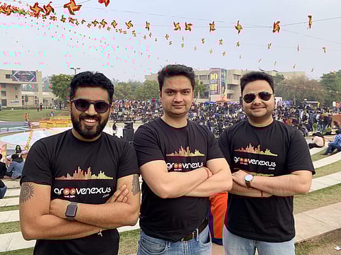 (Right to left) Nishant Mishra, Himanshu Mishra, Prabhanjan Deshpande, the founders of GrooveNexus (Pic: GrooveNexus)