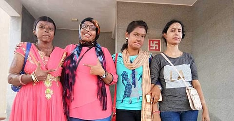 Pramodini with Mamta, Damayanti and Mintai (pic: Saroj Sahoo)