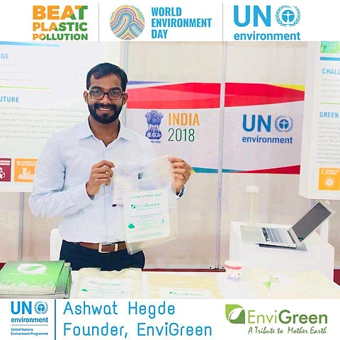 Ashwath Hegde, Founder of Envigreen Biotech India that produces bio-degradable plastics