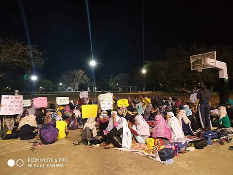 The students were on a night-long protest