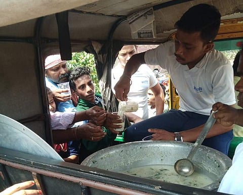 Serving chaas during a relief camp | (Pic: We4You)