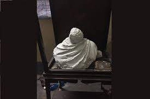 The statue was destroyed on Tuesday evening (Pic: Twitter)