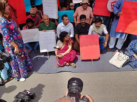 The dharna was staged from 12pm to 2.30 am