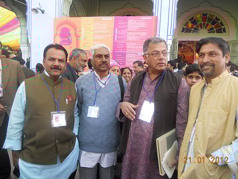 Shashidhar Narendra along with Girish Karnad at the Jaipur Litertature Festival