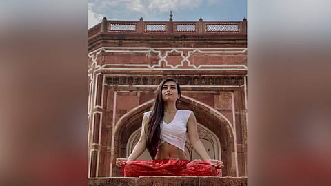 Radhika had her first outdoor yoga shoot at Humayun's Tomb and that went viral almost instantly (Pic: Radhika Bose)