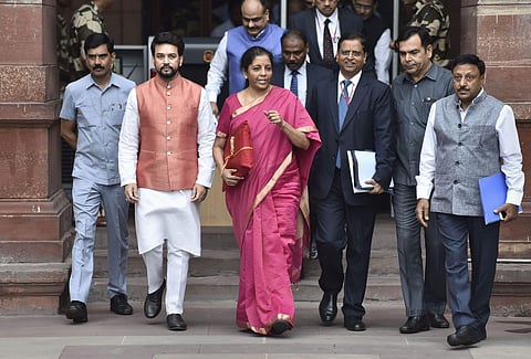 India's first full-time woman finance minister presented her maiden union budget (Pic: TPIIndia's first full-time woman finance minister presented her maiden union budget (Pic: PTI)