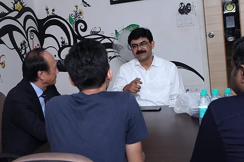 Sreedhar V T, Founder interacting with the delegates from Singapore