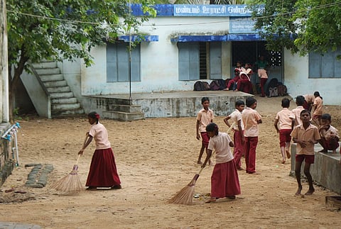 School administrations continue to force Dalit students to clean the classrooms and bathrooms in the school| Representative Image