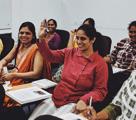 Trainees attending a course as part of the programme at a KLAY centre