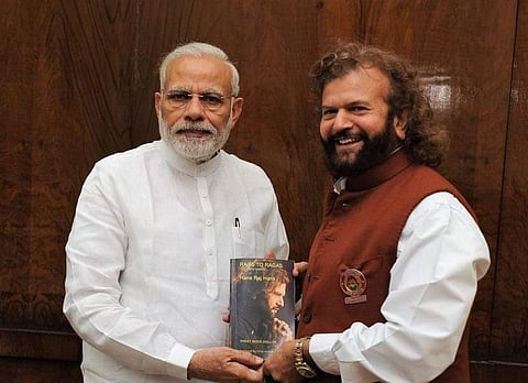 Hans Raj Hans with Prime Minister Narendra Modi