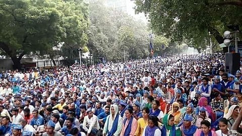 Members of the Birsa Ambedkar Phule Students' Association, JNU were also present at the protest