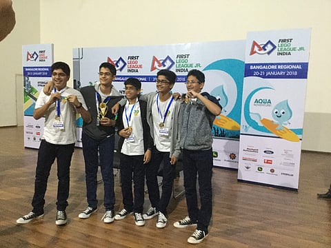 Param and Ashvin's team at the FIRST LEGO League