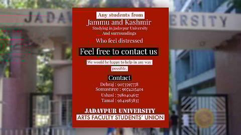 The university's Arts Faculty Students' Union (AFSU) had published a Facebook post around 10 am on Tuesday, urging Kashmiri students to come to them if they needed help (Pic: Express)