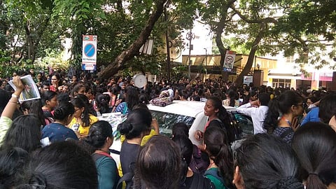 Students during the protest (pic: Social Media)
