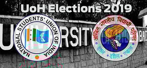 The NSUI said that since the ABVP has come to power in 2018 after a long gap of eight years, they have suppressed academics and free speech (Pic: Edexlive)