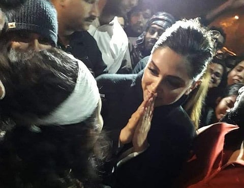 Deepika Padukone at the JNU protest| Pic: Twitter
