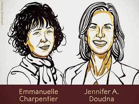 Emmanuelle Charpentier and Jennifer Doudna are the first two women to win the prize without male collaborators (Pic: Nobel Committee)