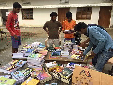 Collecting books for the library
