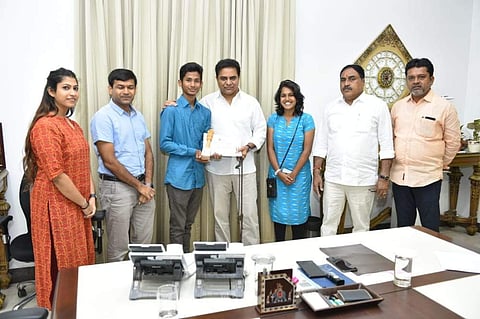Ashok with KTR | (Pic: Ashok Gorre)