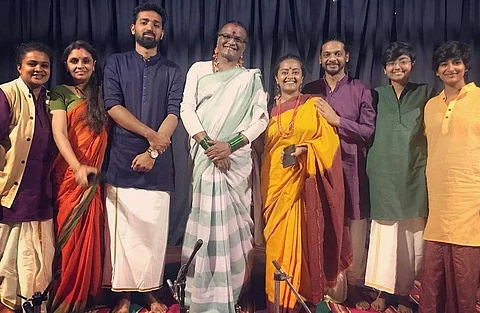 Manjamma Jogathi along with other youngsters who have learnt the art from her
