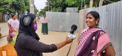 Kadal Osai reporter talking to the locals during the pandemic (Pic: Kadal Osai)