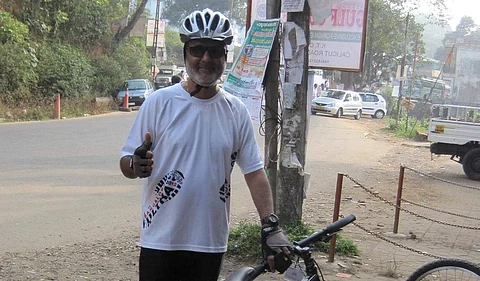 G K Murali cycled to raise funds for his initiative